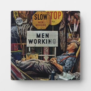 Plaque Photo Hommes qui travaillent