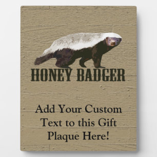 Plaque Photo Honey Badger Wild Animal