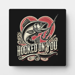 Plaque Photo Hooked On You - Saint Valentin Pêche