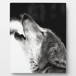 Plaque Photo Howling Wolf