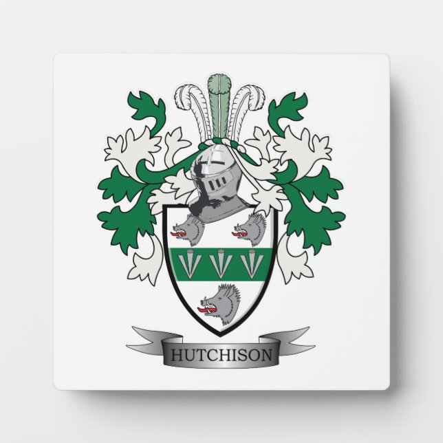 Plaque Photo Hutchison Family Crest Coat of Arms (Devant)