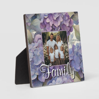 Plaque Photo Hydrangeas aquarelles bleu violet poussiéreux élég