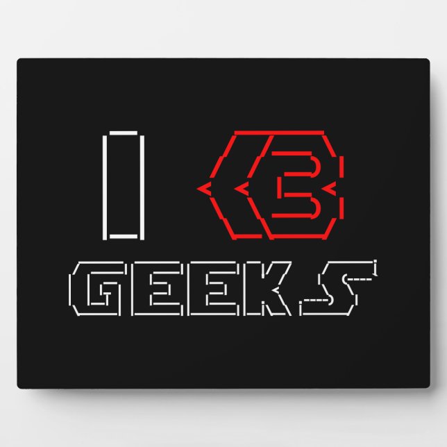 Plaque Photo I Heart Geek ASCII ART (Devant)