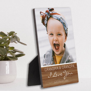 Plaque Photo I Love You Rustic Wood Effect Photo