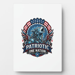 Plaque Photo IA patriotique Liberté Loup Cyberpunk Avenir Liber