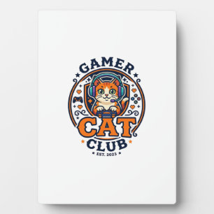 Plaque Photo Idée cadeau chat de gamer - Club Chat Gamer_1