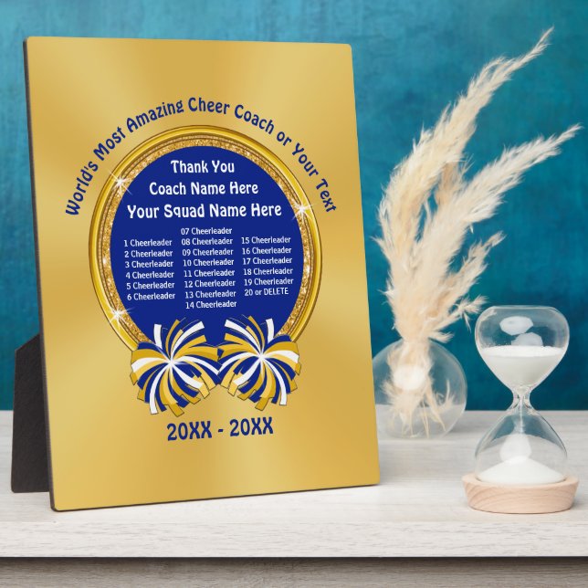 Plaque Photo Idées Cadeaux Coach Cheerleader Personnalisées (Côté)