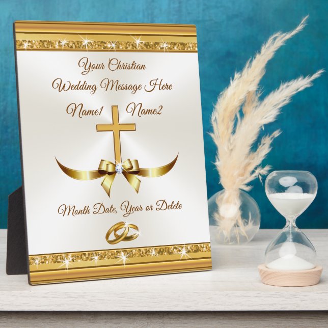 Plaque Photo Idées cadeaux Mariage chrétien personnalisées (Côté)