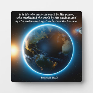 Plaque Photo Il a fait la Terre : Dieu et Verse de création
