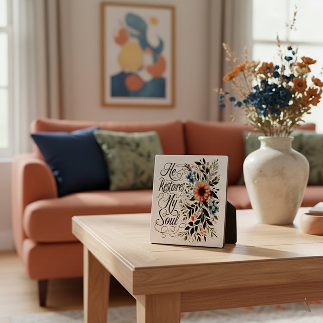 Plaque Photo Il restaure mon âme florale (Créateur téléchargé)