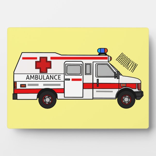 Plaque Photo Illustration d'ambulance (Devant)