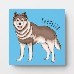 Plaque Photo illustration de cartoon de husky sibérien