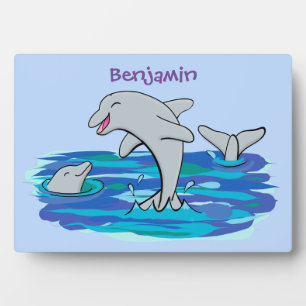 Plaque Photo Illustration de dauphins heureux adorables