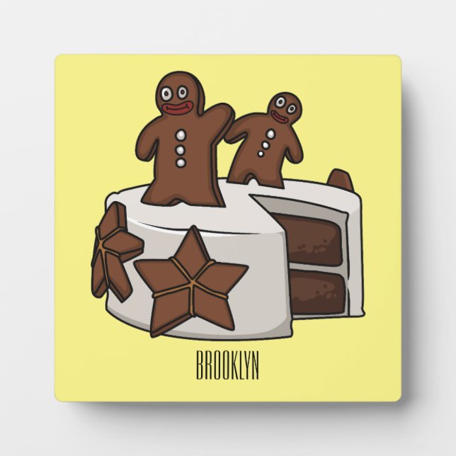 Plaque Photo Illustration de gâteau de pain d'épices (Devant)