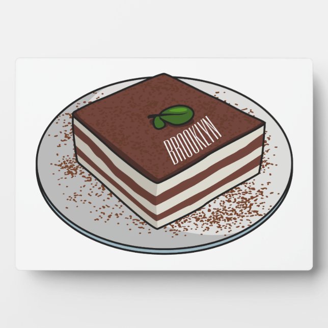 Plaque Photo Illustration de gâteau de Tiramisu (Devant)