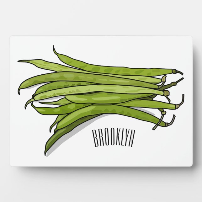 Plaque Photo Illustration de haricots verts (Devant)