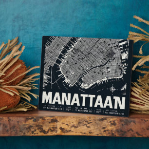Plaque Photo Illustration de la carte de Manhattan