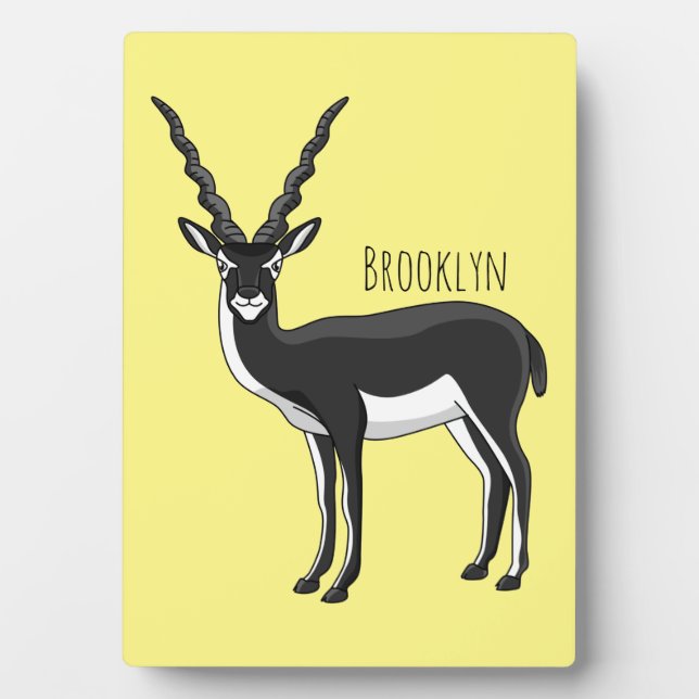 Plaque Photo Illustration de l'antilope Blackbuck (Devant)