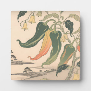 Plaque Photo Illustration de poivre chili vintage