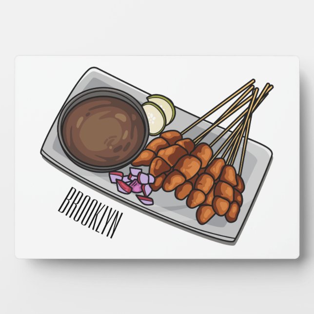 Plaque Photo Illustration de Satay (Devant)