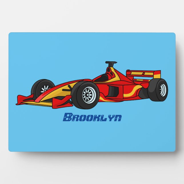 Plaque Photo Illustration de voitures de course à grande vitess (Devant)