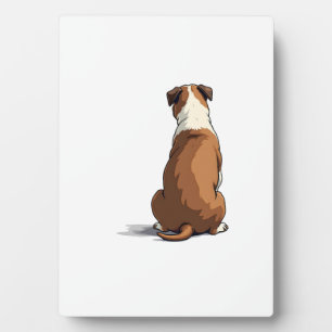 Plaque Photo Illustration de vue arrière de Bulldog vintage Ama