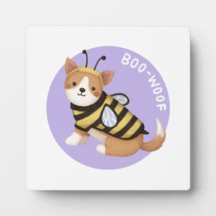 Plaque Photo Illustration d'Halloween : Boo-Woof (Corgi gallois