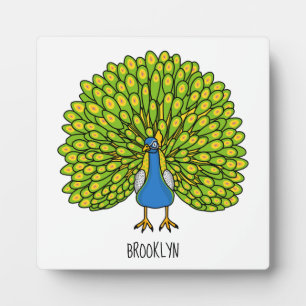 Plaque Photo Illustration d'oiseau de paon brillant