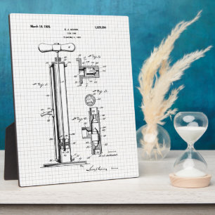 Plaque Photo Illustration du brevet de pompe à pneus vintage
