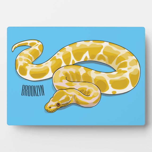 Plaque Photo Illustration du serpent python birman (Devant)