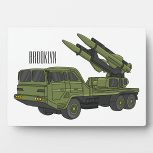 Plaque Photo Illustration d'un camion de missiles militaires