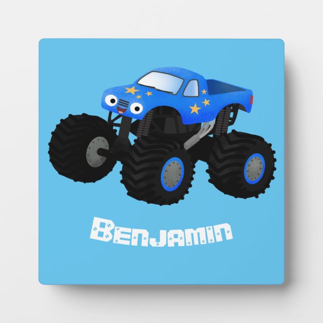 Plaque Photo Illustration d'un camion monstre bleu mou (Devant)