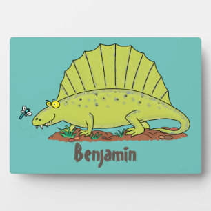 Plaque Photo Illustration d'un dimétrodon vert mignon