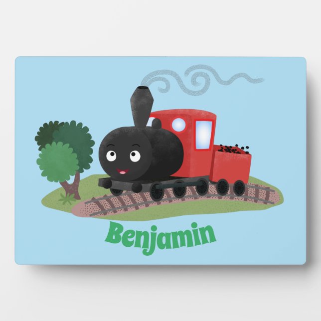 Plaque Photo Illustration d'une locomotive à vapeur mûre (Devant)