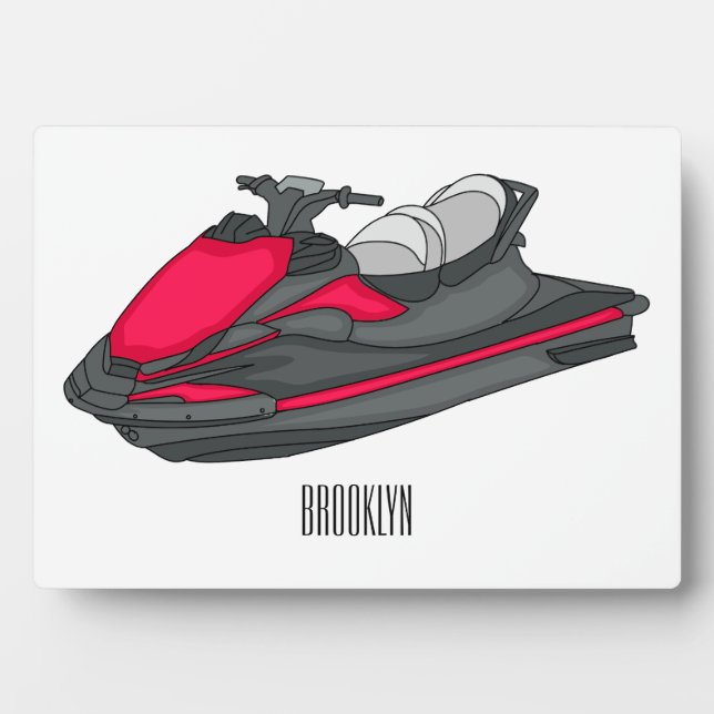Plaque Photo Illustration Jet ski (Devant)
