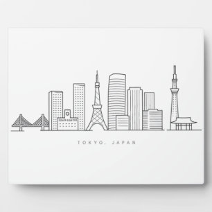 Plaque Photo Illustration minimaliste de la skyline de Tokyo