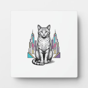 Plaque Photo Illustration vectorielle de la ville de chats cybe
