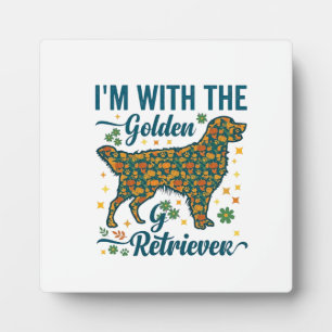 Plaque Photo Im Chien Golden Retriever Halloween Citrouilles Fe