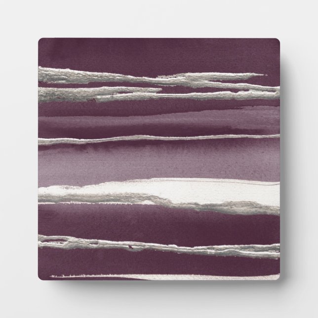 Plaque Photo Impression Abstraite violet Rose argent (Devant)