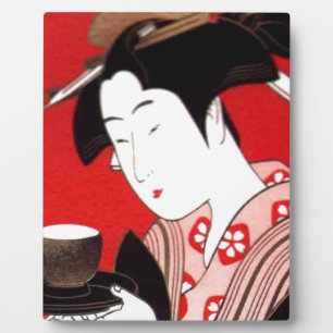 Plaque Photo Impression d'art de cérémonie de thé de dame japon