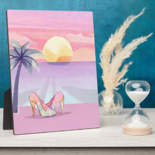 Plaque Photo Impression d'art Talons Hauts sur la Plage, Tropic