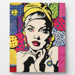Plaque Photo Impression de portrait de femme dans le style Pop