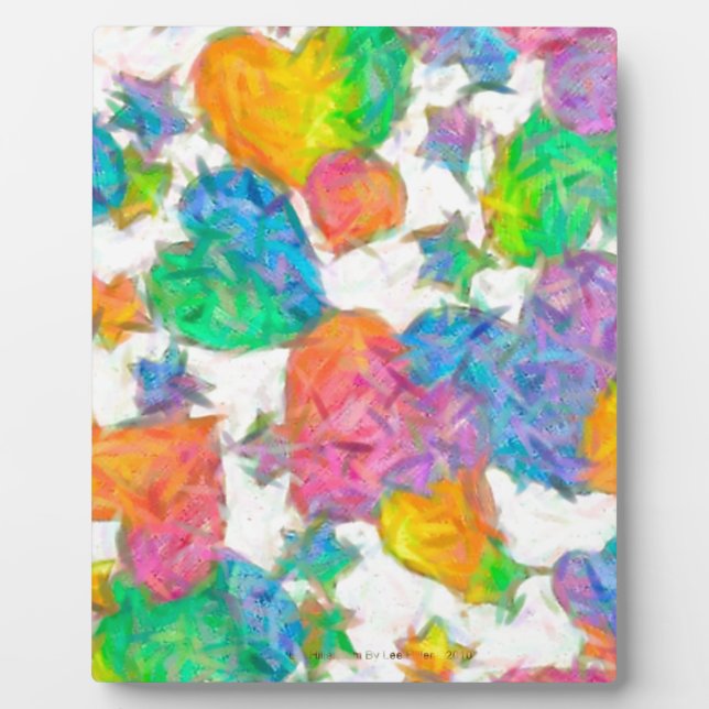 Plaque Photo Impressionniste Pastel Valentine Hearts (Devant)