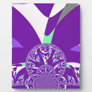 Plaque Photo Imprimante d'art bleu rétro Cyan Kaleidoscope