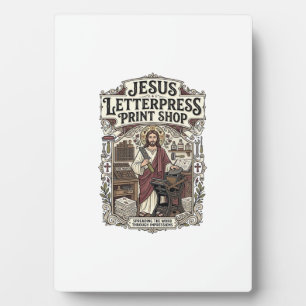 Plaque Photo Imprimerie Jésus Jésus Lettrepress Pri