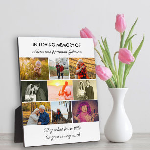 Plaque Photo In Love Memory Custom Quote 9 Photo Black White