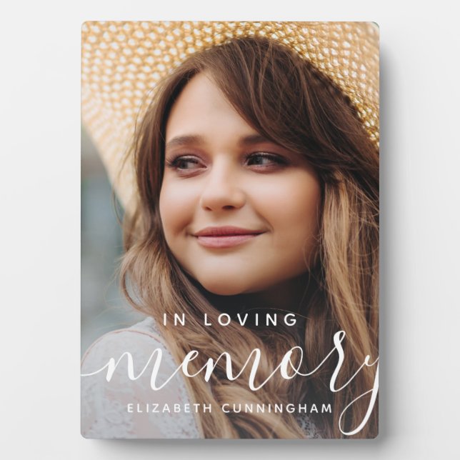 Plaque Photo In Love Memory Memorial Modern Elegant Photo (Devant)
