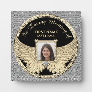 Plaque Photo In Love Memory Photo Silver and Gold