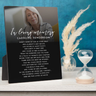 Plaque Photo In Loving Memory Photo Custom Quote/Poem Tabletop