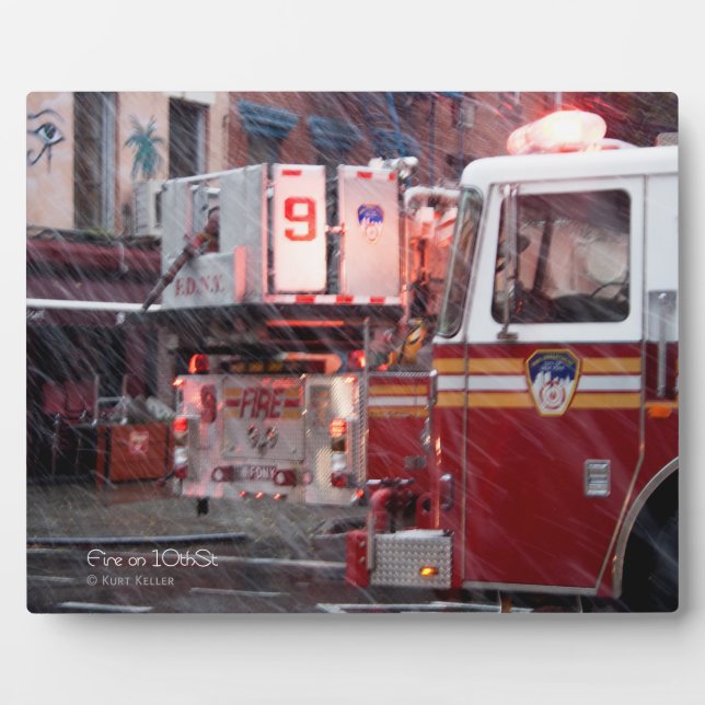 Plaque Photo Incendie le 10ème ST (Devant)